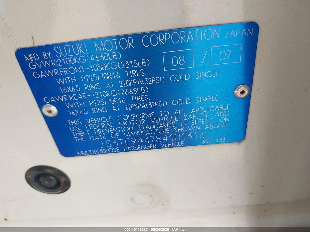 JS3TE944784101316 2008 SUZUKI GRAND VITARA photo no. 9