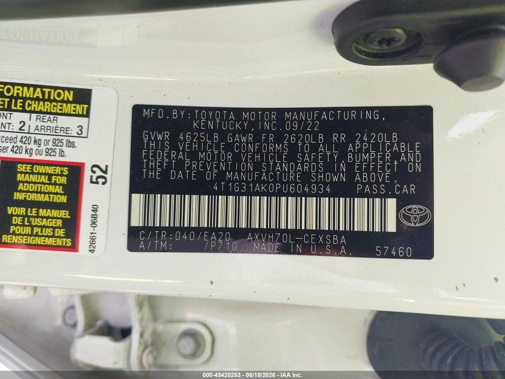 4T1G31AK0PU604934 2023 TOYOTA CAMRY photo no. 9
