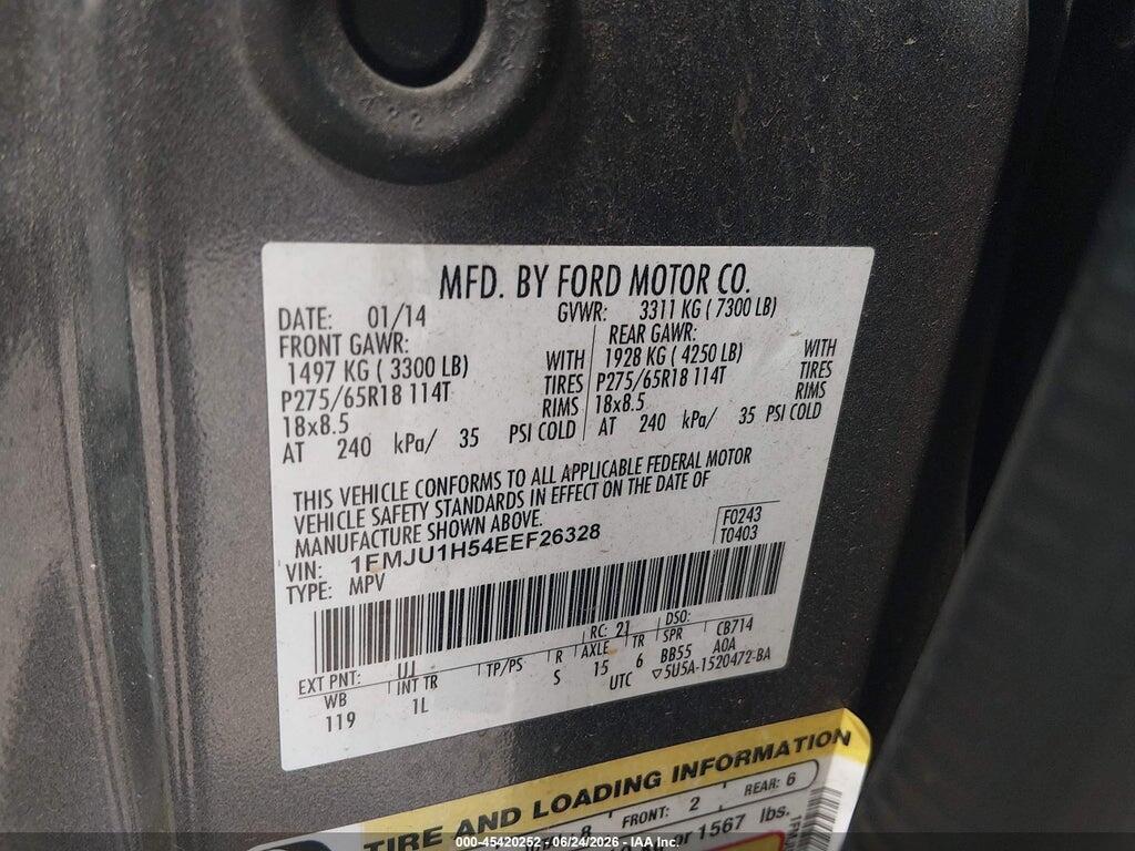 1FMJU1H54EEF26328 2014 FORD EXPEDITION photo no. 9