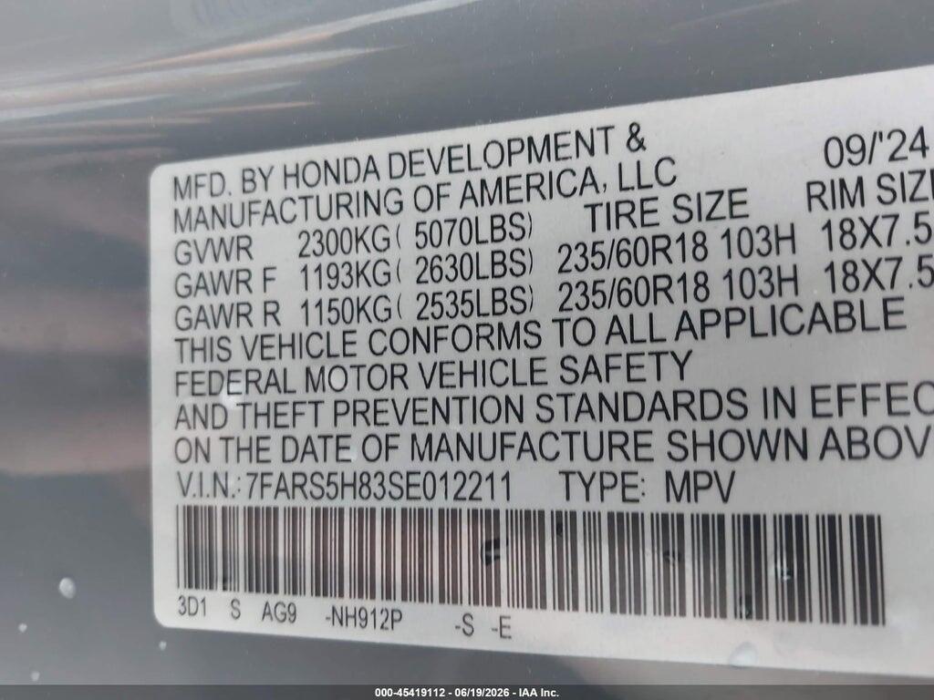 7FARS5H83SE012211 2025 HONDA CR-V HYBRID photo no. 9