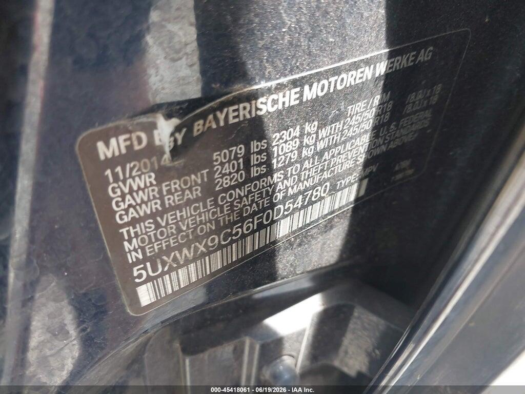 5UXWX9C56F0D54780 2015 BMW X3 photo no. 9