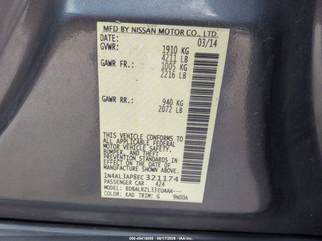 1N4AL3AP8EC321174 2014 NISSAN ALTIMA photo no. 9