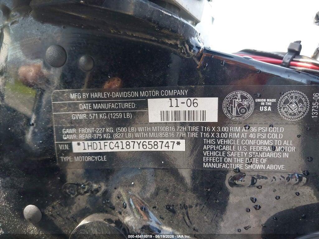 1HD1FC4187Y658747 2007 HARLEY-DAVIDSON FLHTCUI photo no. 10