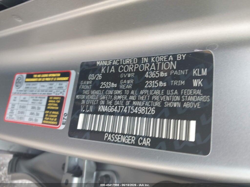 KNAG64J74T5498126 2026 KIA K5 photo no. 9