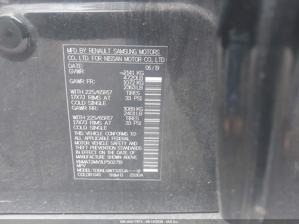 KNMAT2MV3LP502719 2020 NISSAN ROGUE photo no. 9