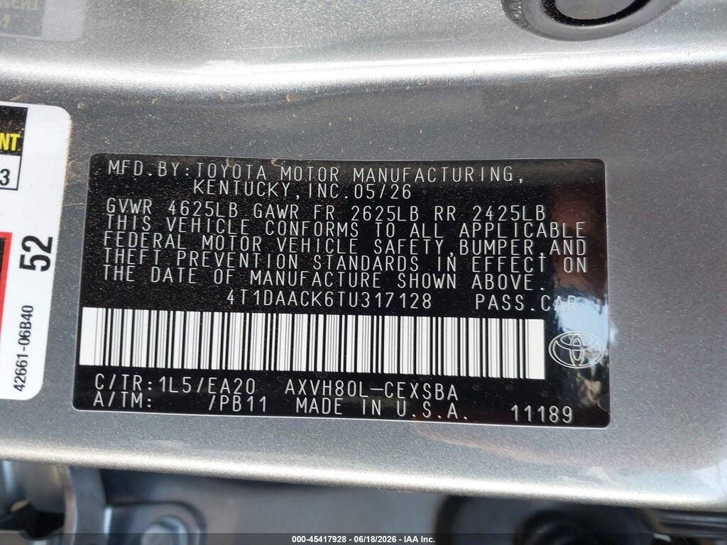 4T1DAACK6TU317128 2026 TOYOTA CAMRY photo no. 9