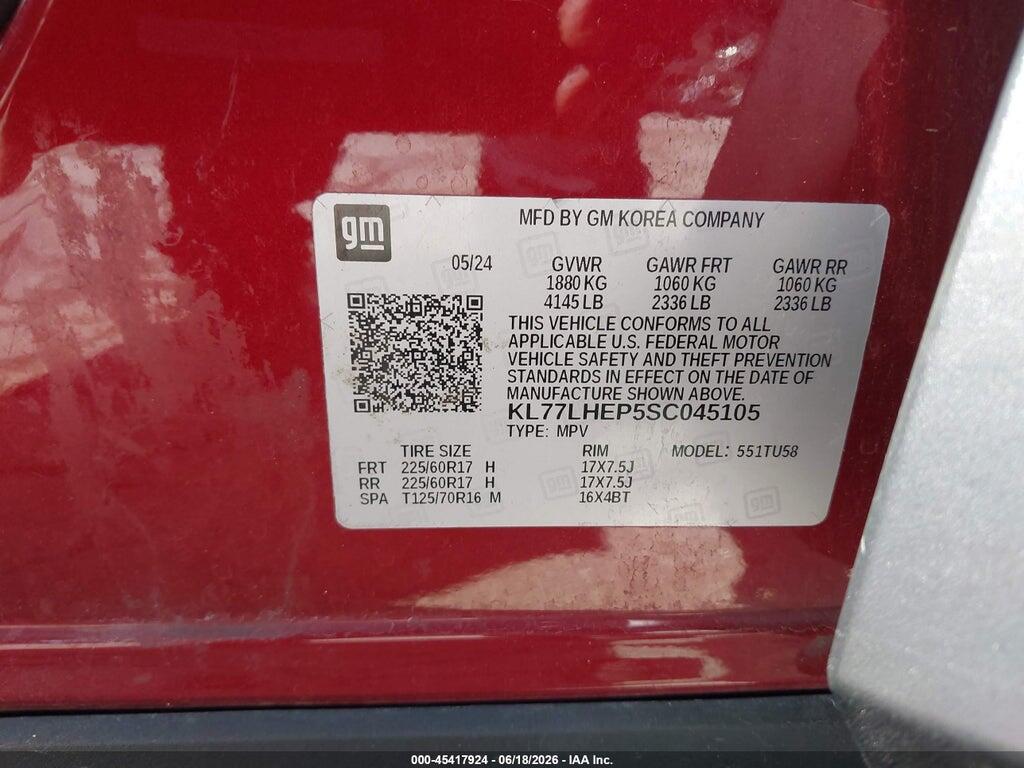 KL77LHEP5SC045105 2025 CHEVROLET TRAX photo no. 9
