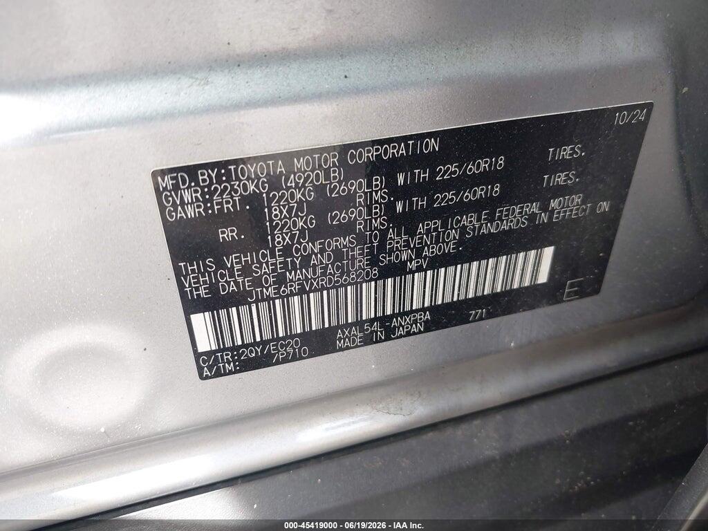 JTME6RFVXRD568208 2024 TOYOTA RAV4 HYBRID photo no. 9