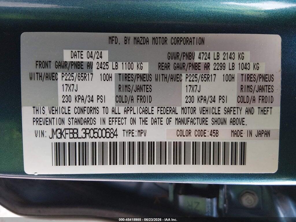 JM3KFBBL3R0500684 2024 MAZDA CX-5 photo no. 9