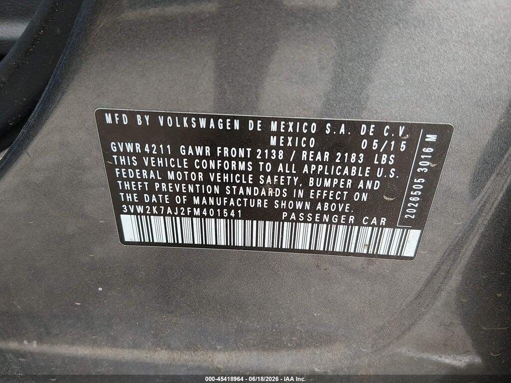 3VW2K7AJ2FM401541 2015 VOLKSWAGEN JETTA photo no. 9