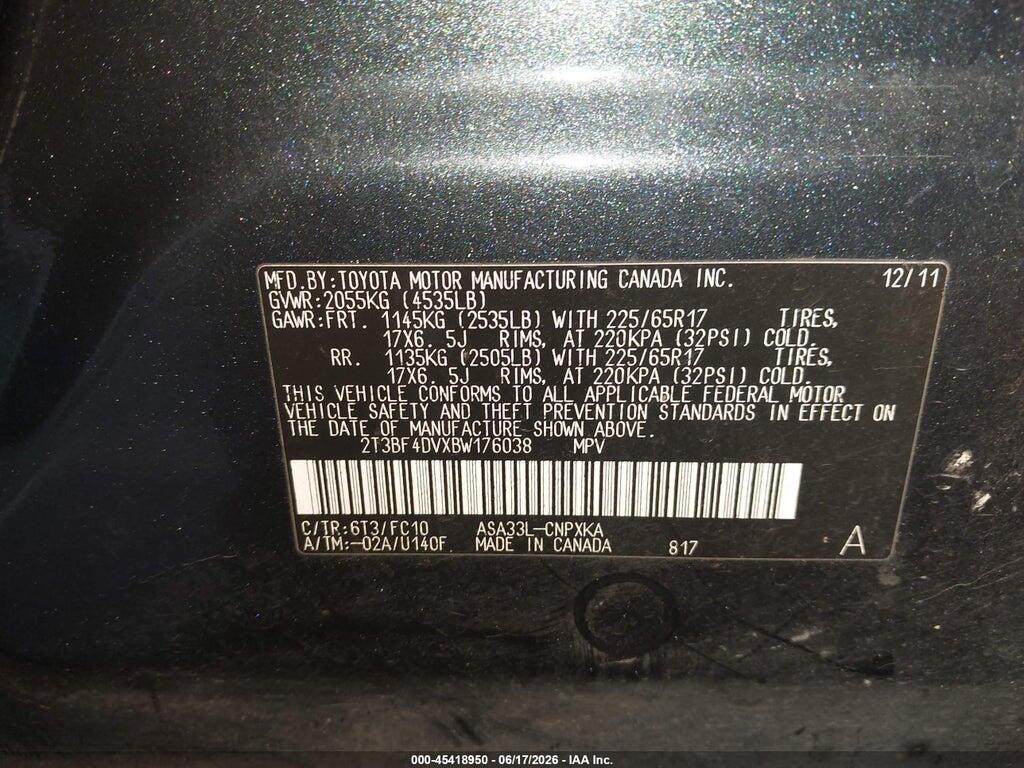 2T3BF4DVXBW176038 2011 TOYOTA RAV4 photo no. 9