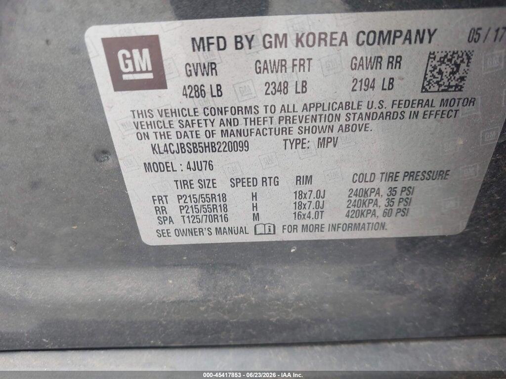 KL4CJBSB5HB220099 2017 BUICK ENCORE photo no. 9