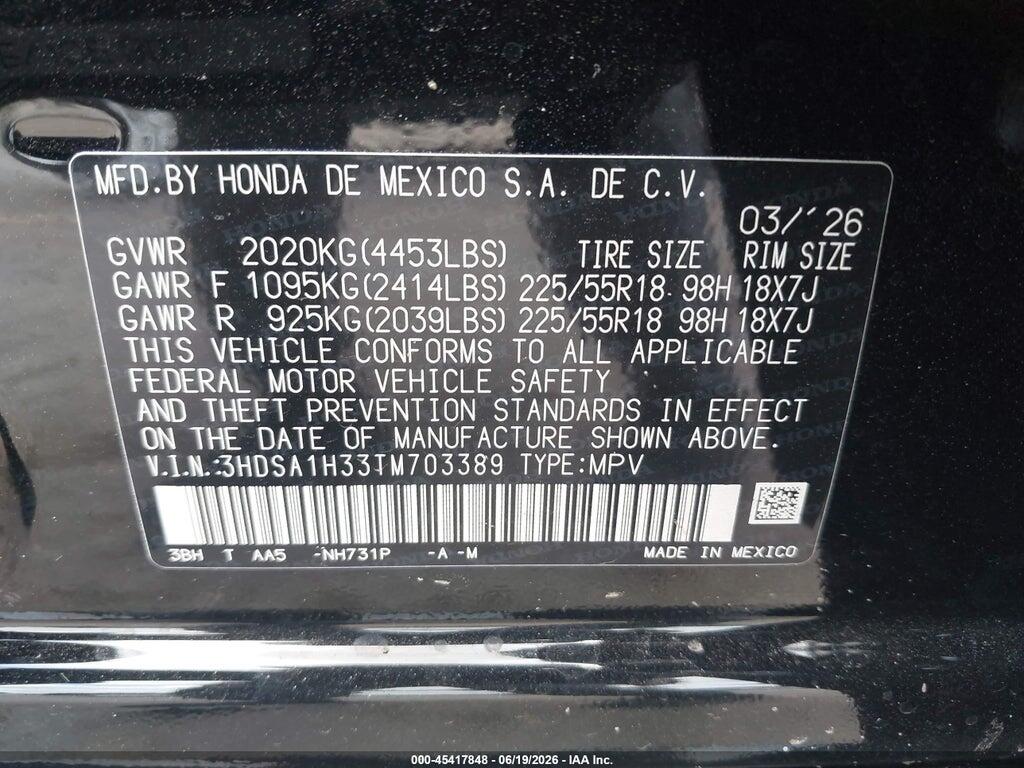 3HDSA1H33TM703389 2026 ACURA ADX photo no. 9
