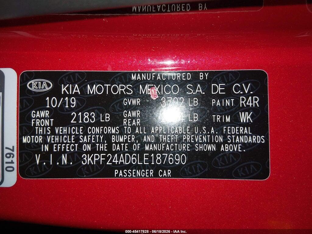 3KPF24AD6LE187690 2020 KIA FORTE photo no. 9