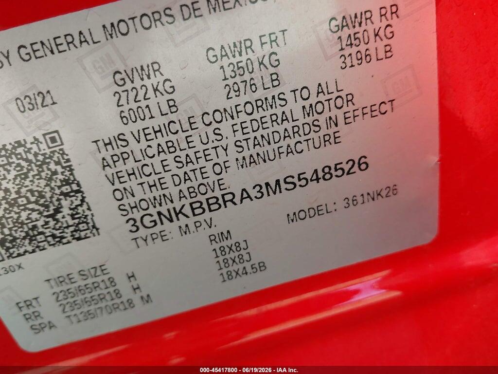 3GNKBBRA3MS548526 2021 CHEVROLET BLAZER photo no. 9