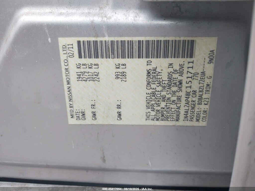 1N4AL2AP4BC151711 2011 NISSAN ALTIMA photo no. 9