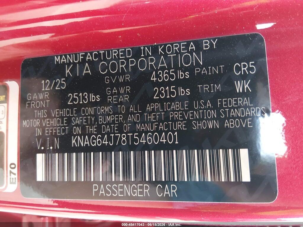 KNAG64J78T5460401 2026 KIA K5 photo no. 9