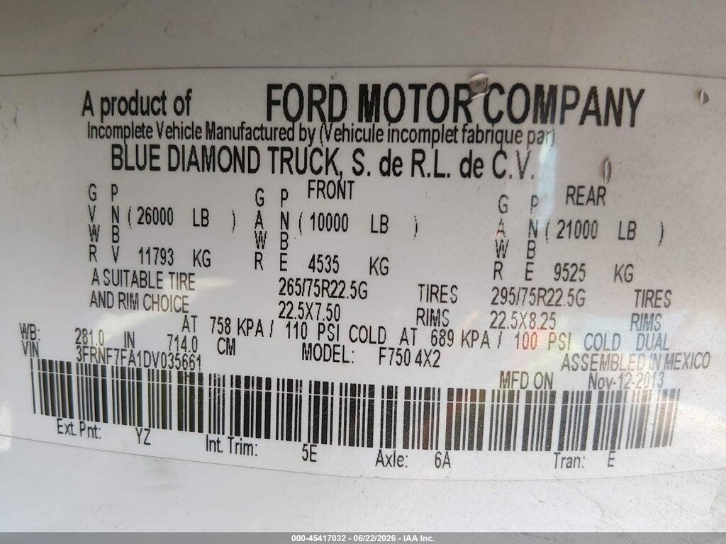 3FRNF7FA1DV035661 2013 FORD F-750 photo no. 8