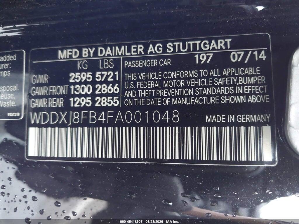 WDDXJ8FB4FA001048 2015 MERCEDES-BENZ S 550 photo no. 9