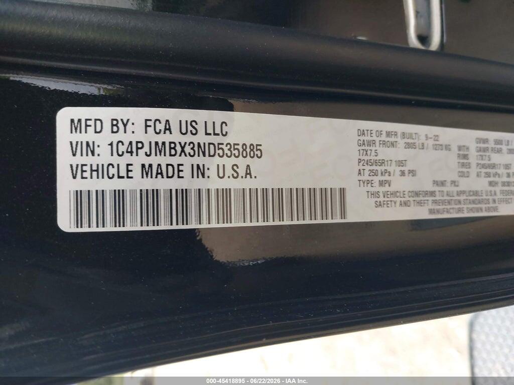 1C4PJMBX3ND535885 2022 JEEP CHEROKEE photo no. 9