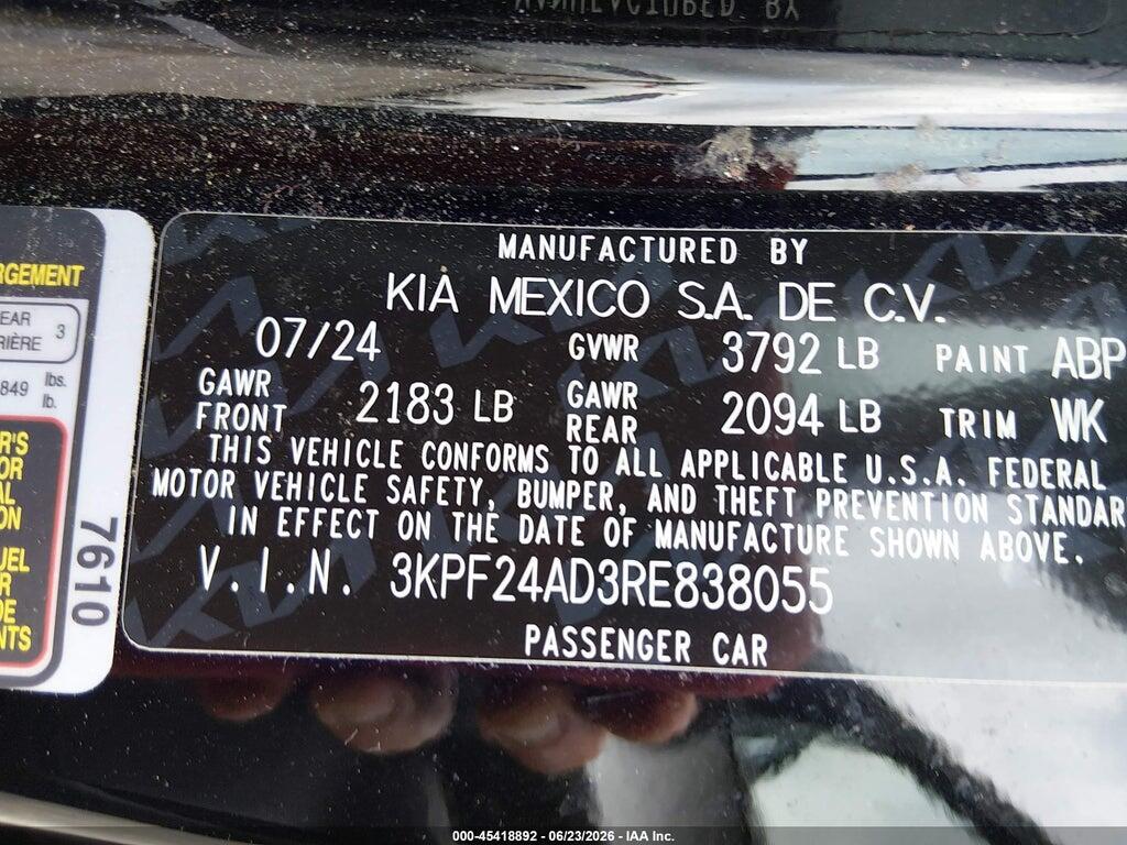 3KPF24AD3RE838055 2024 KIA FORTE photo no. 9