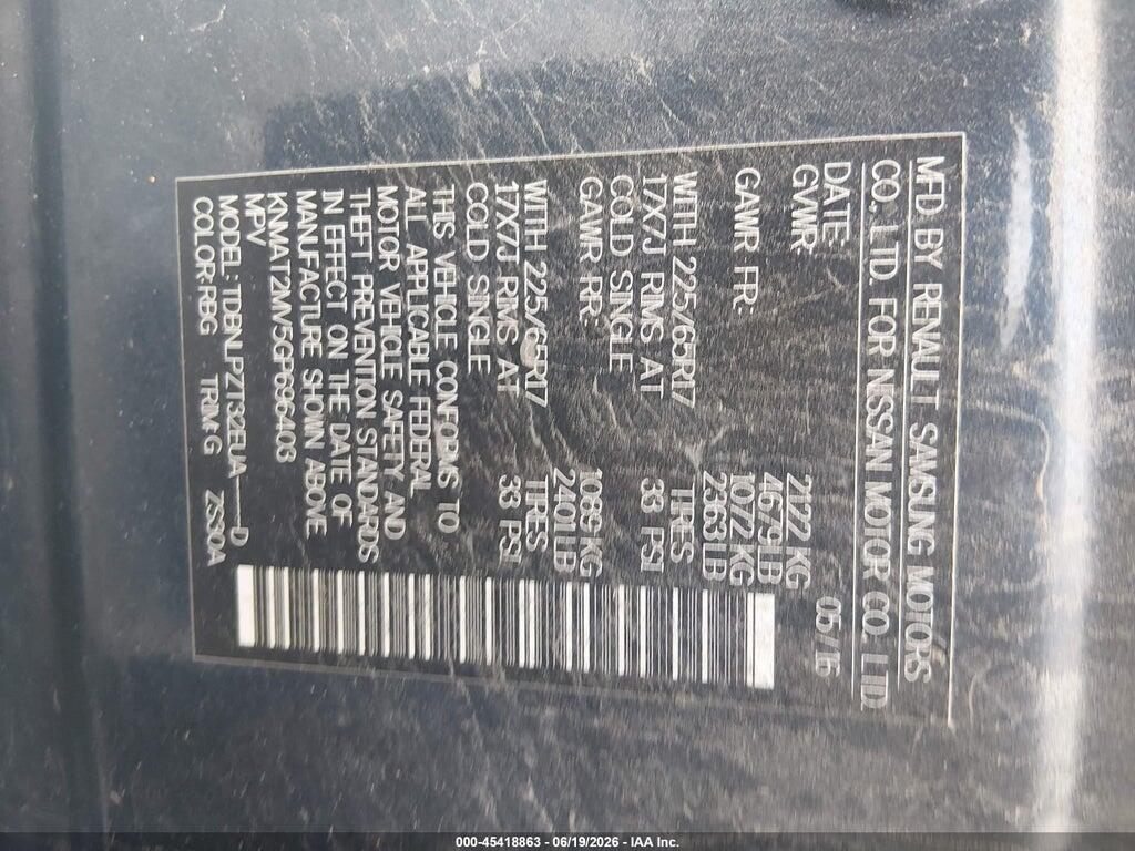 KNMAT2MV5GP696403 2016 NISSAN ROGUE photo no. 9