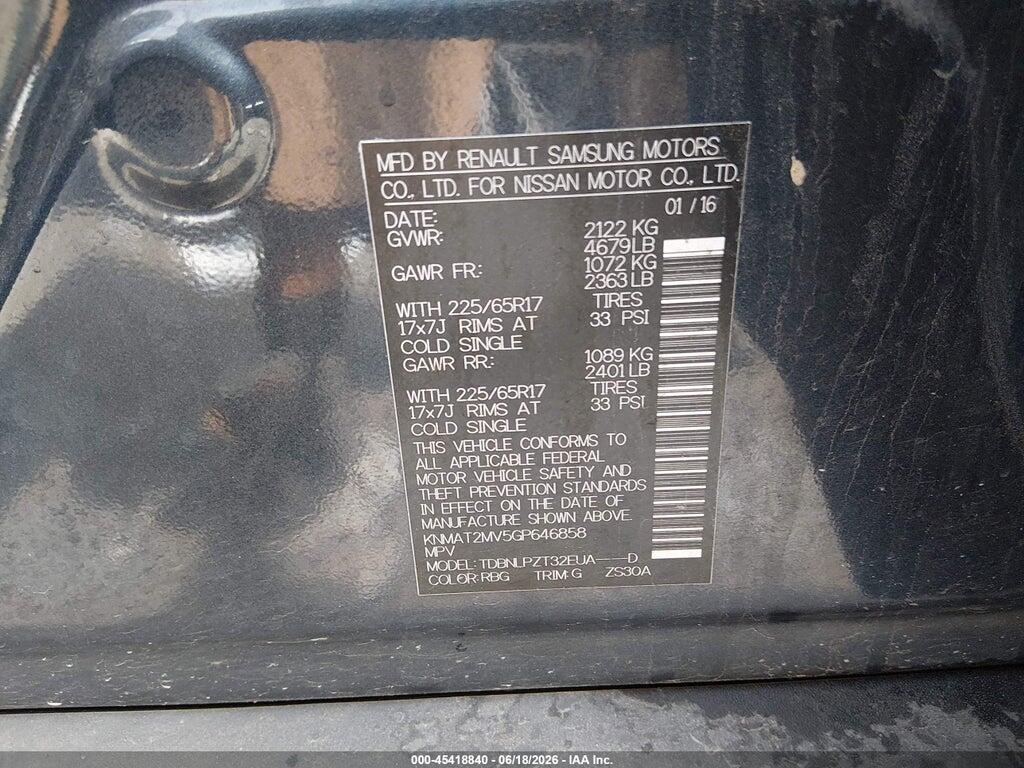 KNMAT2MV5GP646858 2016 NISSAN ROGUE photo no. 9