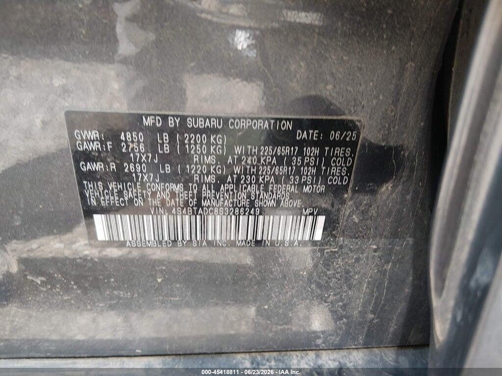 4S4BTADC8S3286249 2025 SUBARU OUTBACK photo no. 9