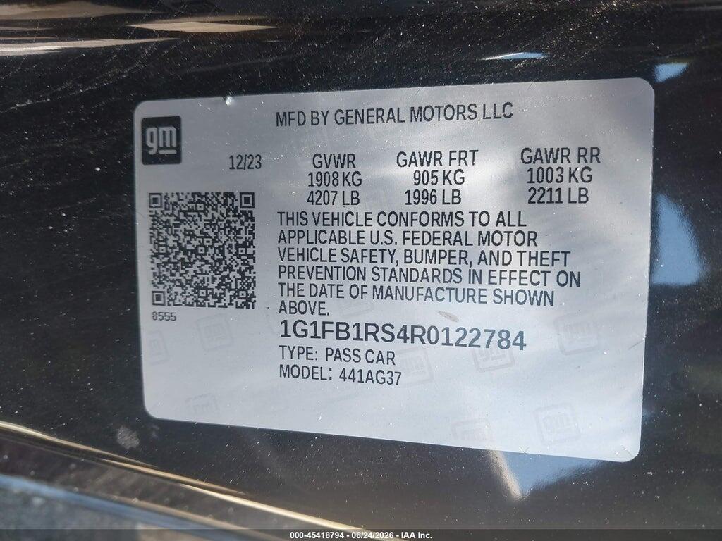 1G1FB1RS4R0122784 2024 CHEVROLET CAMARO photo no. 9
