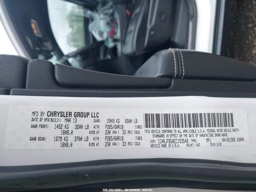 1C4RJFBG0EC153548 2014 JEEP GRAND CHEROKEE photo no. 9