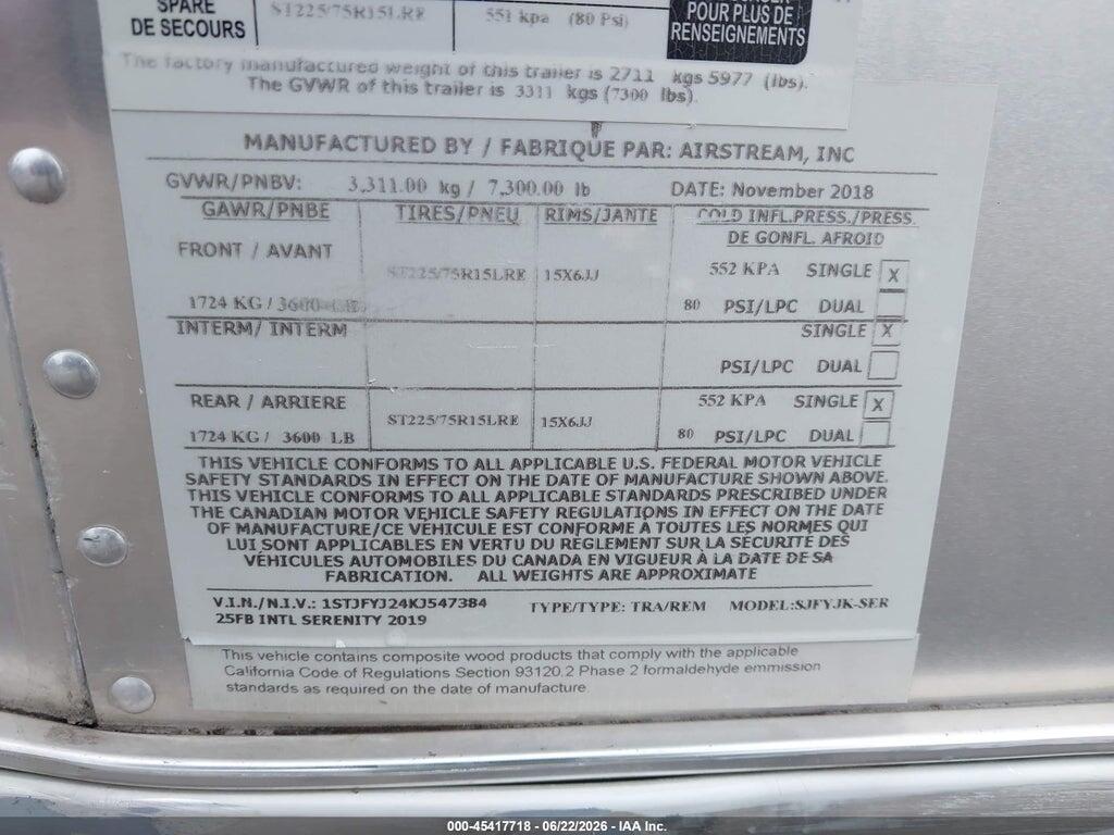 1STJFYJ24KJ547384 2019 AIRSTREAM INTL SERENITY photo no. 9