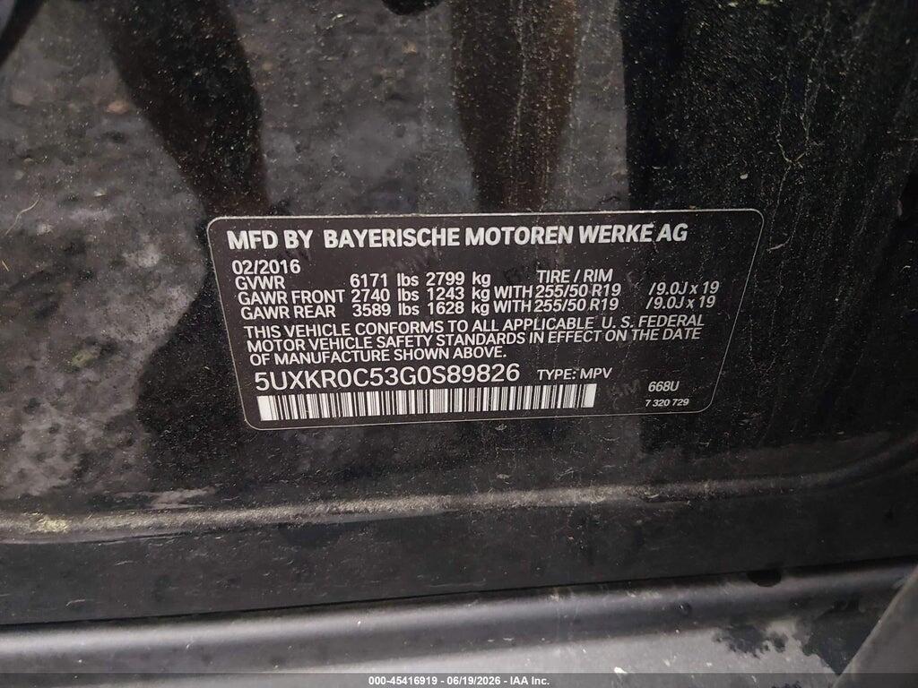 5UXKR0C53G0S89826 2016 BMW X5 photo no. 9