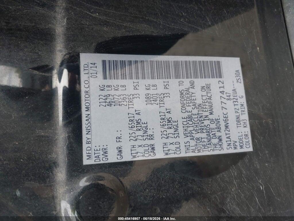 5N1AT2MV6EC777412 2014 NISSAN ROGUE photo no. 9