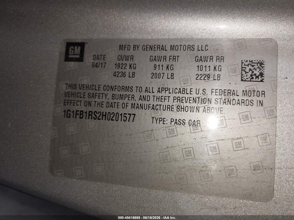 1G1FB1RS2H0201577 2017 CHEVROLET CAMARO photo no. 9