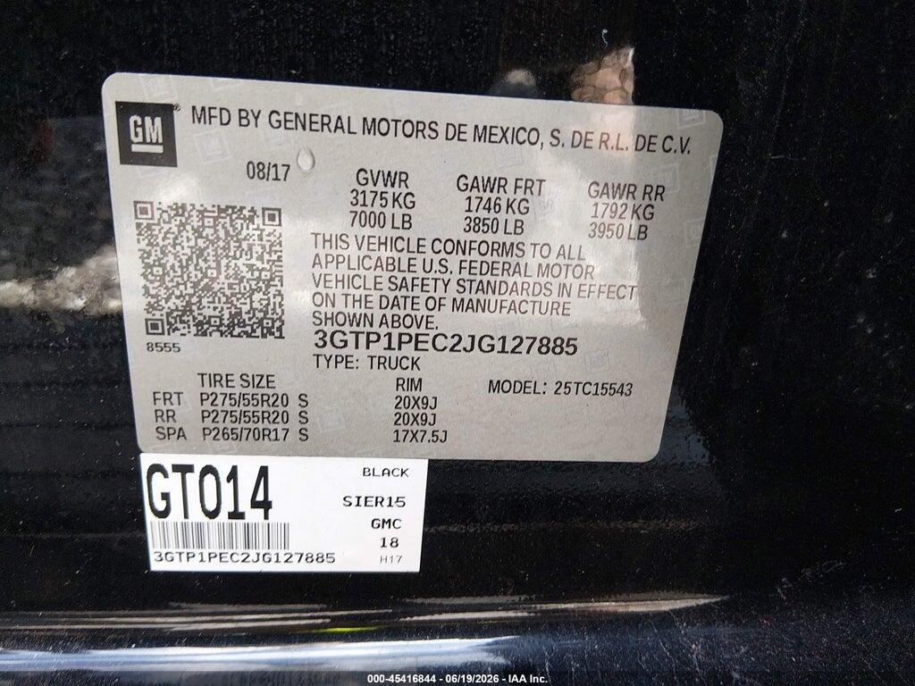 3GTP1PEC2JG127885 2018 GMC SIERRA 1500 photo no. 9