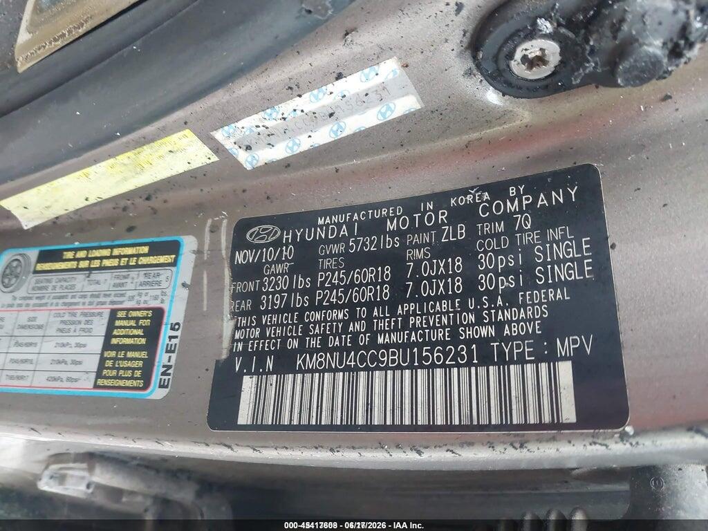 KM8NU4CC9BU156231 2011 HYUNDAI VERACRUZ photo no. 9