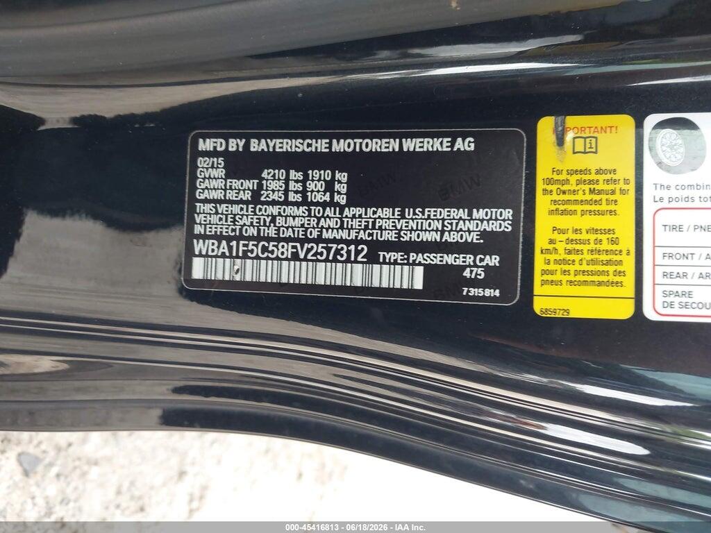 WBA1F5C58FV257312 2015 BMW 228I photo no. 9