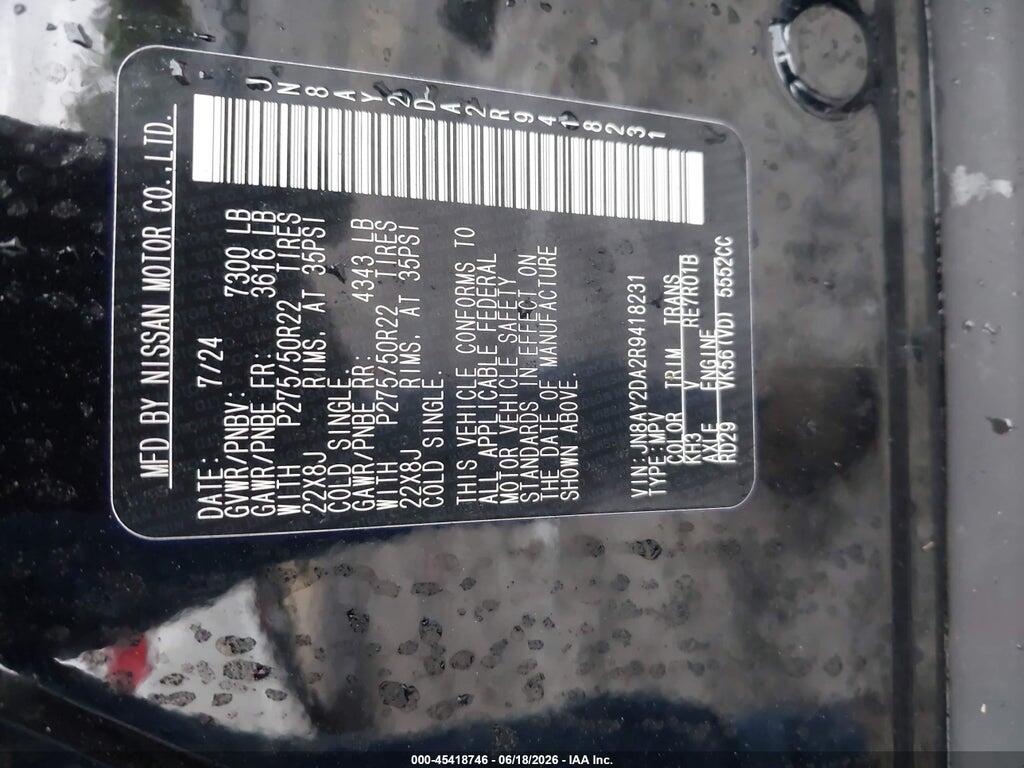 JN8AY2DA2R9418231 2024 NISSAN ARMADA photo no. 9