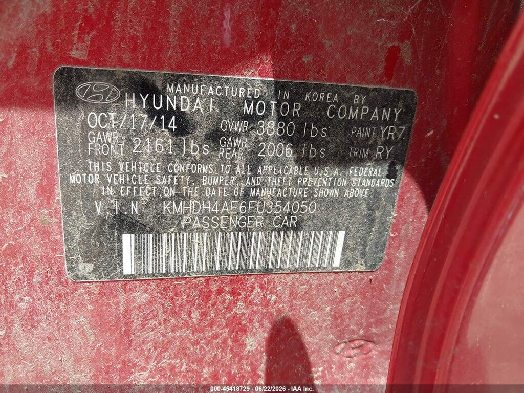 KMHDH4AE6FU354050 2015 HYUNDAI ELANTRA photo no. 9