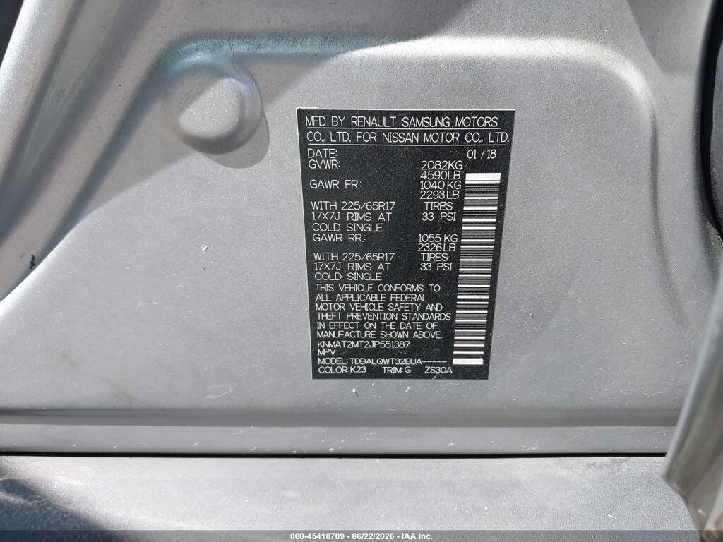 KNMAT2MT2JP551387 2018 NISSAN ROGUE photo no. 9