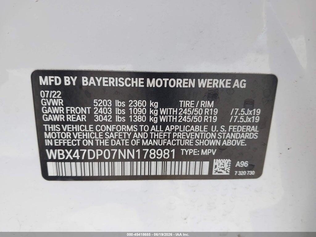 WBX47DP07NN178981 2022 BMW X3 photo no. 9