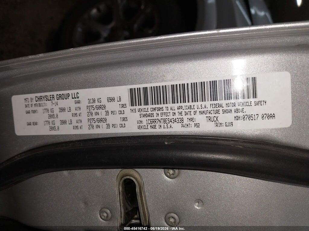 1C6RR7NT8ES434338 2014 RAM 1500 photo no. 9
