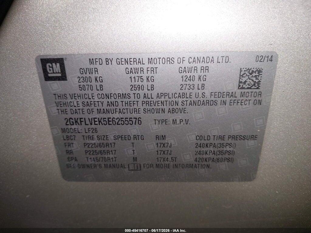 2GKFLVEK5E6255576 2014 GMC TERRAIN photo no. 9