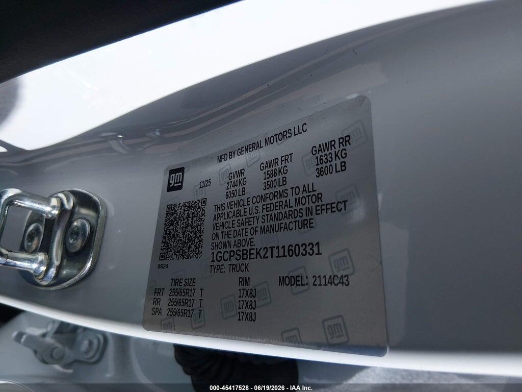 1GCPSBEK2T1160331 2026 CHEVROLET COLORADO photo no. 9