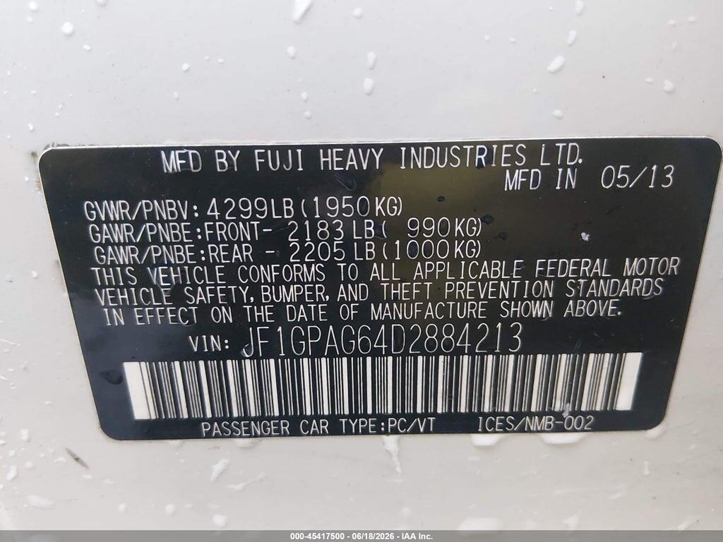 JF1GPAG64D2884213 2013 SUBARU IMPREZA photo no. 9