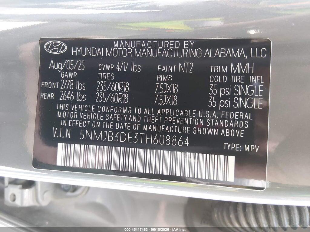 5NMJB3DE3TH608864 2026 HYUNDAI TUCSON photo no. 9