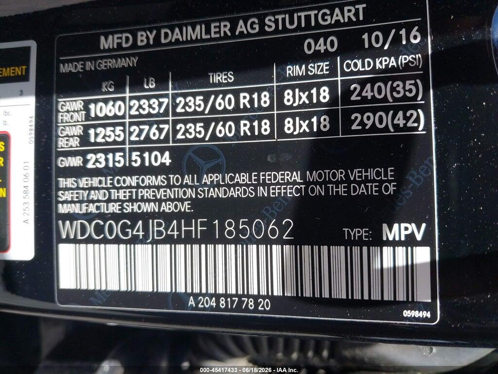 WDC0G4JB4HF185062 2017 MERCEDES-BENZ GLC 300 photo no. 9