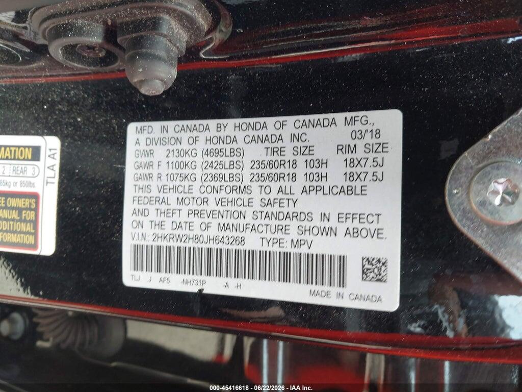 2HKRW2H80JH643268 2018 HONDA CR-V photo no. 9