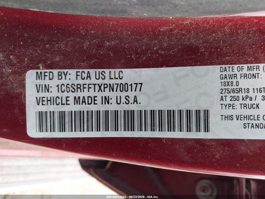 1C6SRFFTXPN700177 2023 RAM 1500 photo no. 9