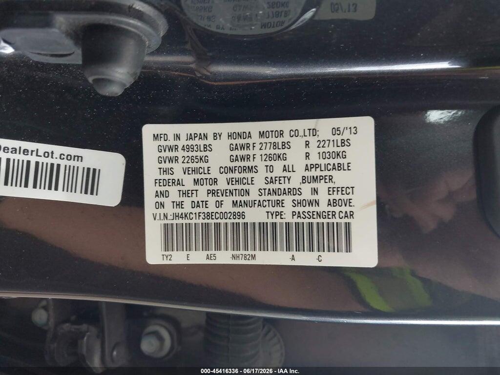 JH4KC1F38EC002896 2014 ACURA RLX photo no. 9